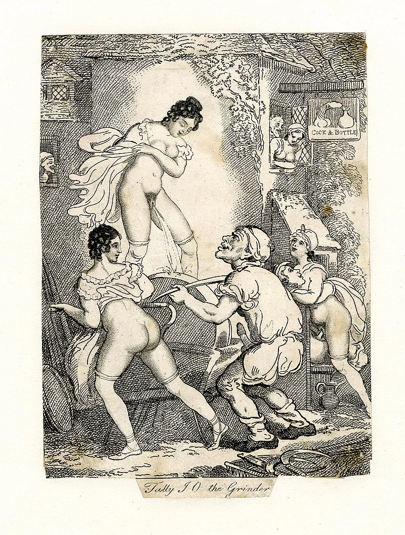Thomas Rowlandson-144-Scena fuori da una locanda rurale con l'insegna del Cock & Bottle
